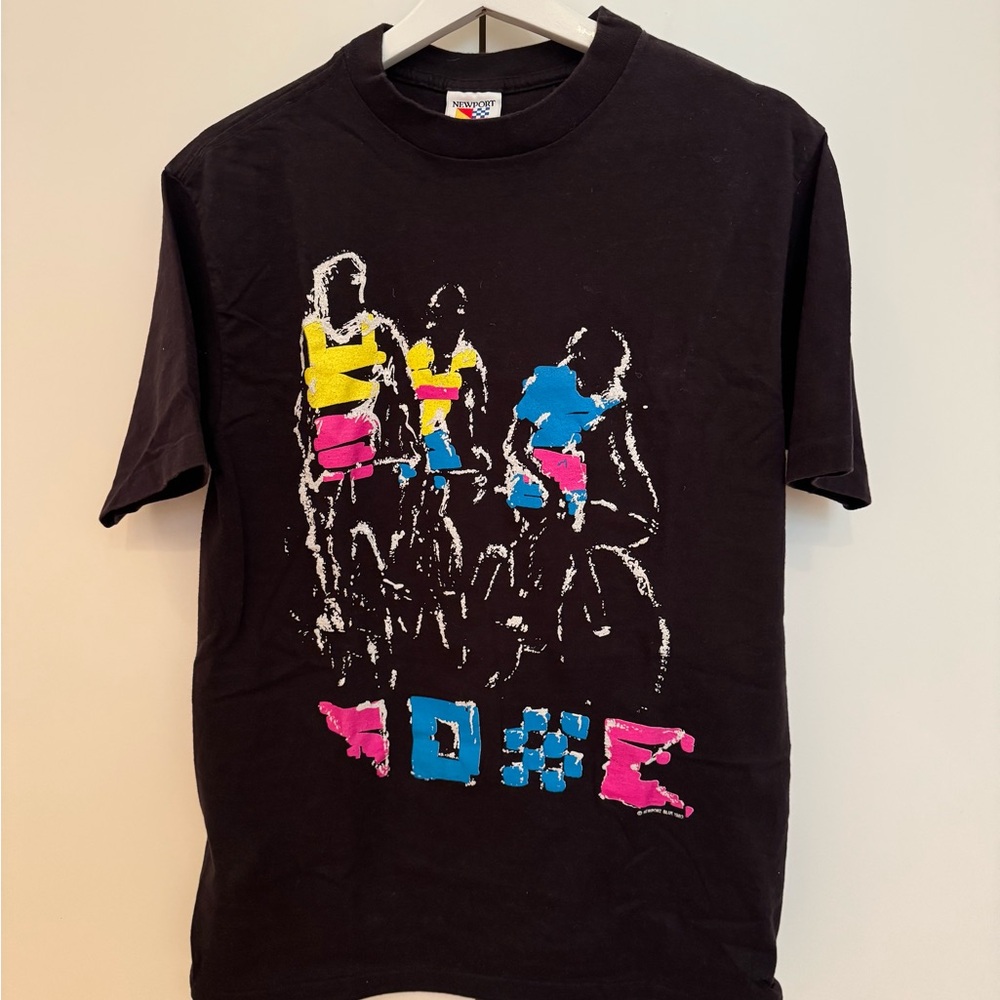 Newport Blue Black Cyclist T-Shirt with Colorful Graphic - Bike Bicycle